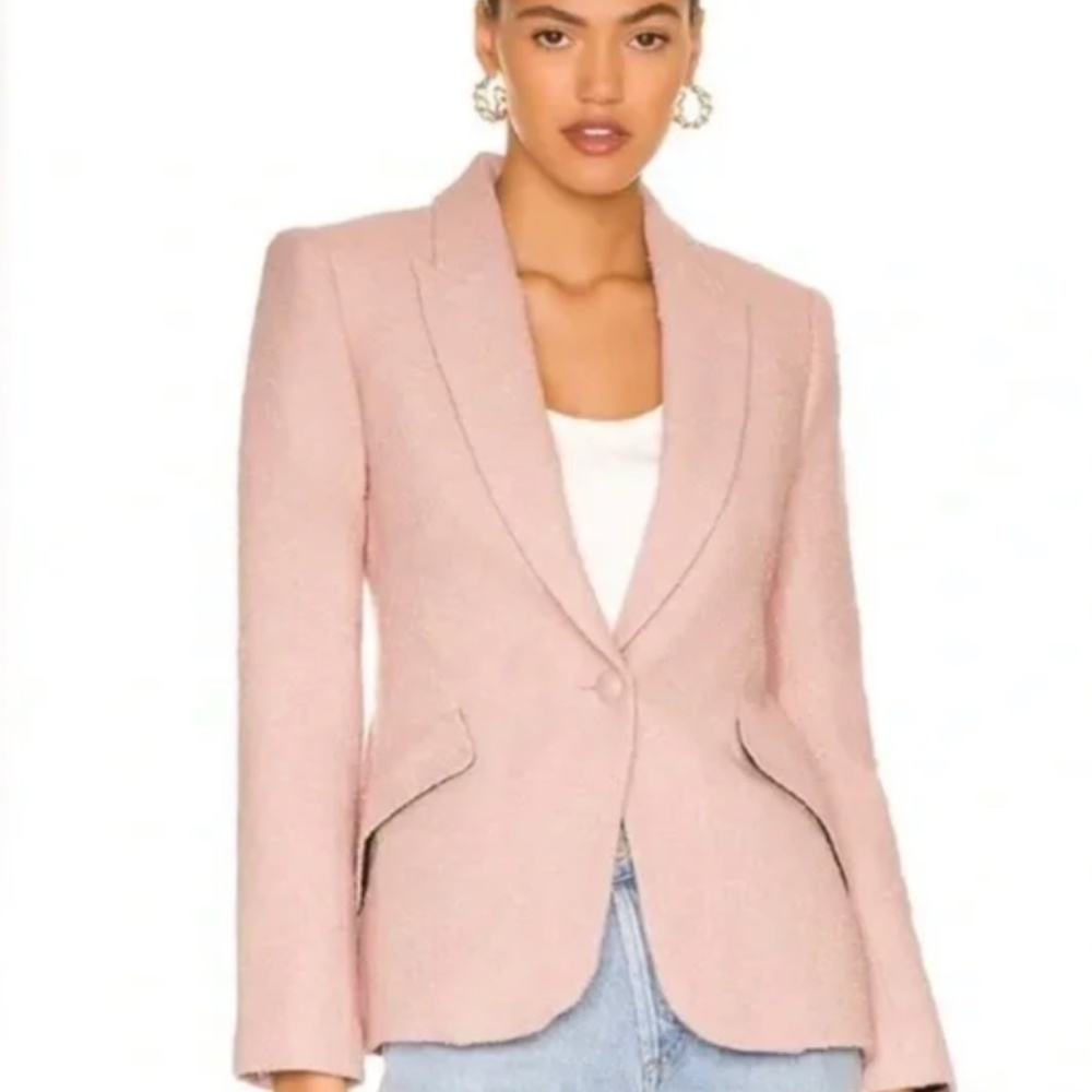 NWT - L’AGENCE Petal Pink Chamberlain Tweed Blazer